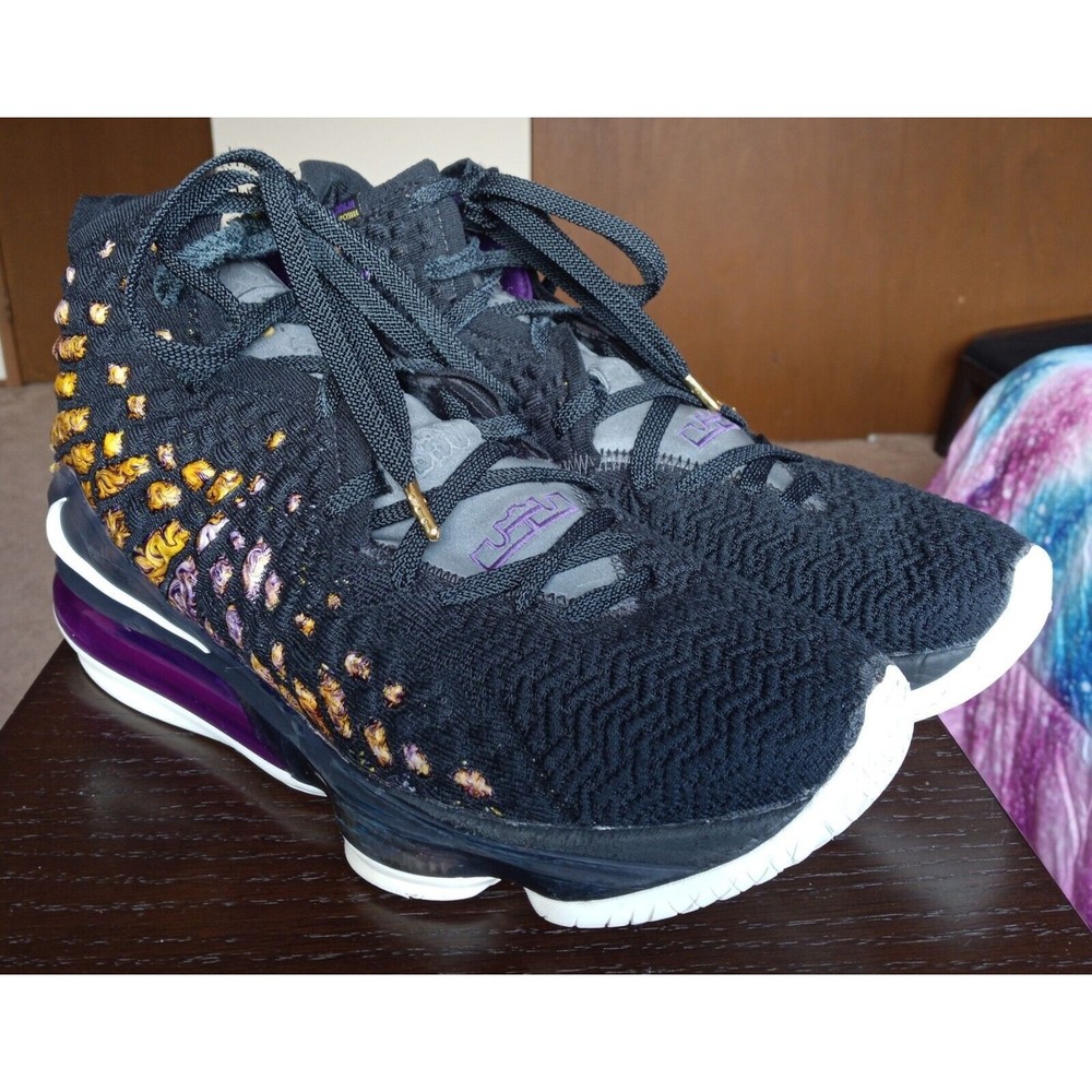 Nike LeBron XVII 17 'Lakers' Black/White/Eggplant/Amarillo BQ3177-004 - Size 11